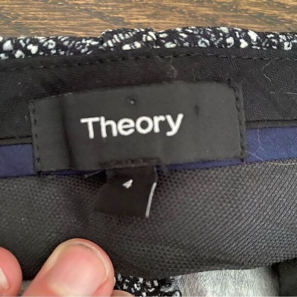 THEORY Adamaris Tweed Twill Crepe Pants 4 - Picture 4 of 6